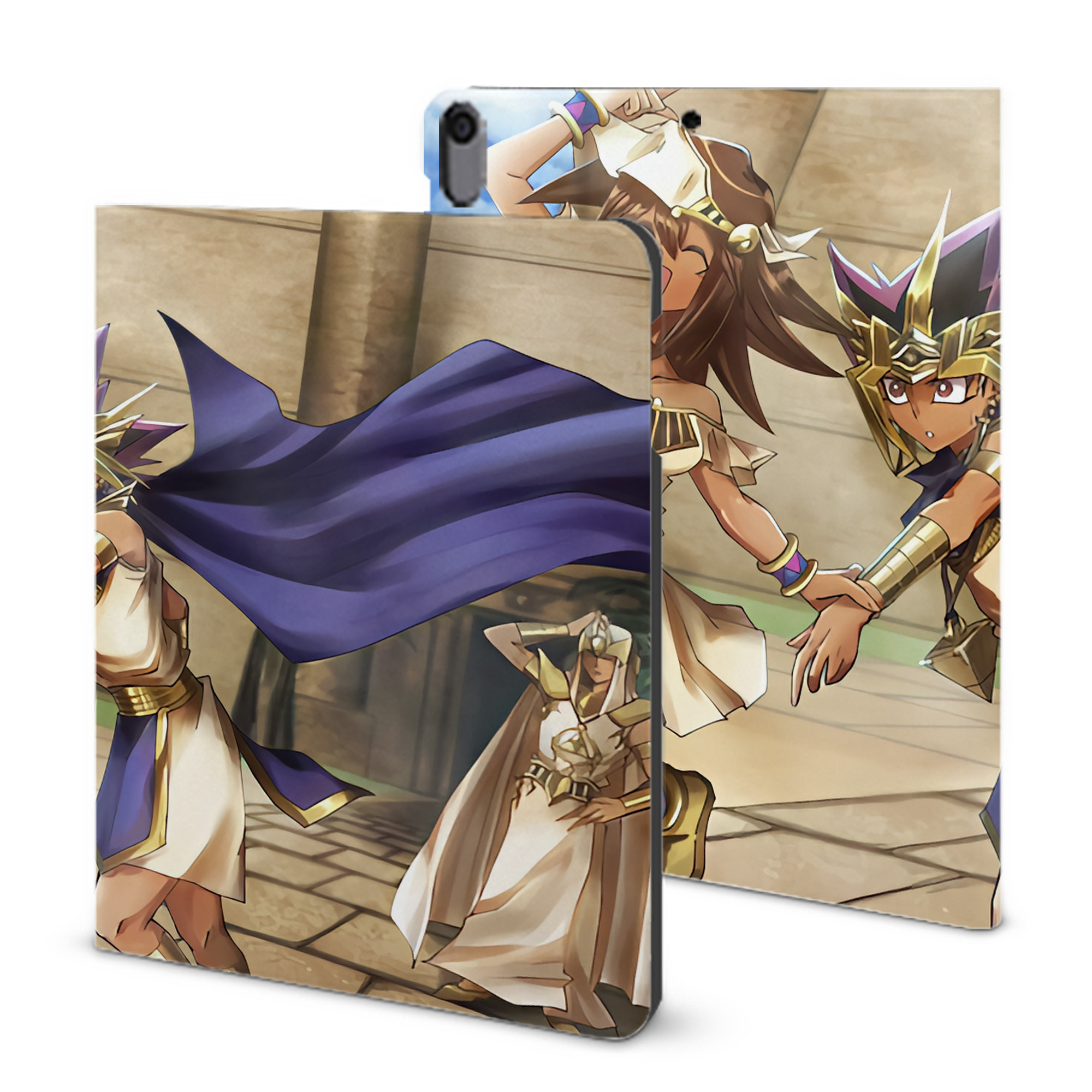 （画像用） 遊☆戯☆王 Yu-Gi-Oh! IPad ケース ブック型 PUレザー TPU 耐衝撃 軽量 薄型 ペン収納なし 全面保護 IPad 各モデル対応